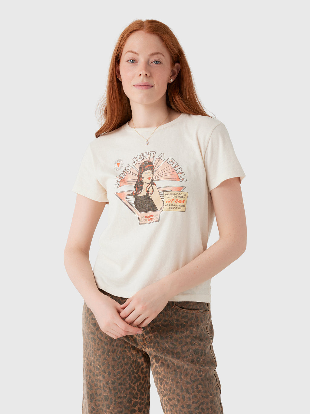 Re/Done Women's Just A Girl Classic Tee - Saint Bernard