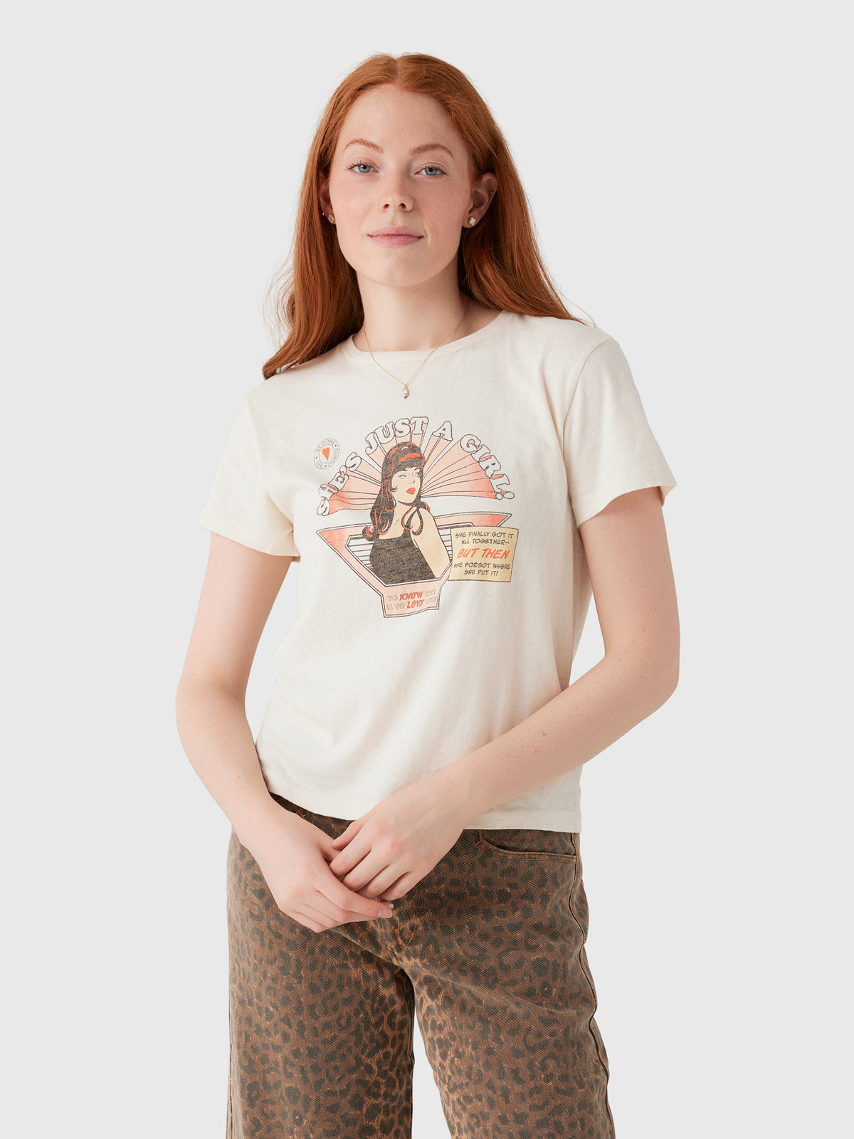 Re/Done Women's Just A Girl Classic Tee - Saint Bernard