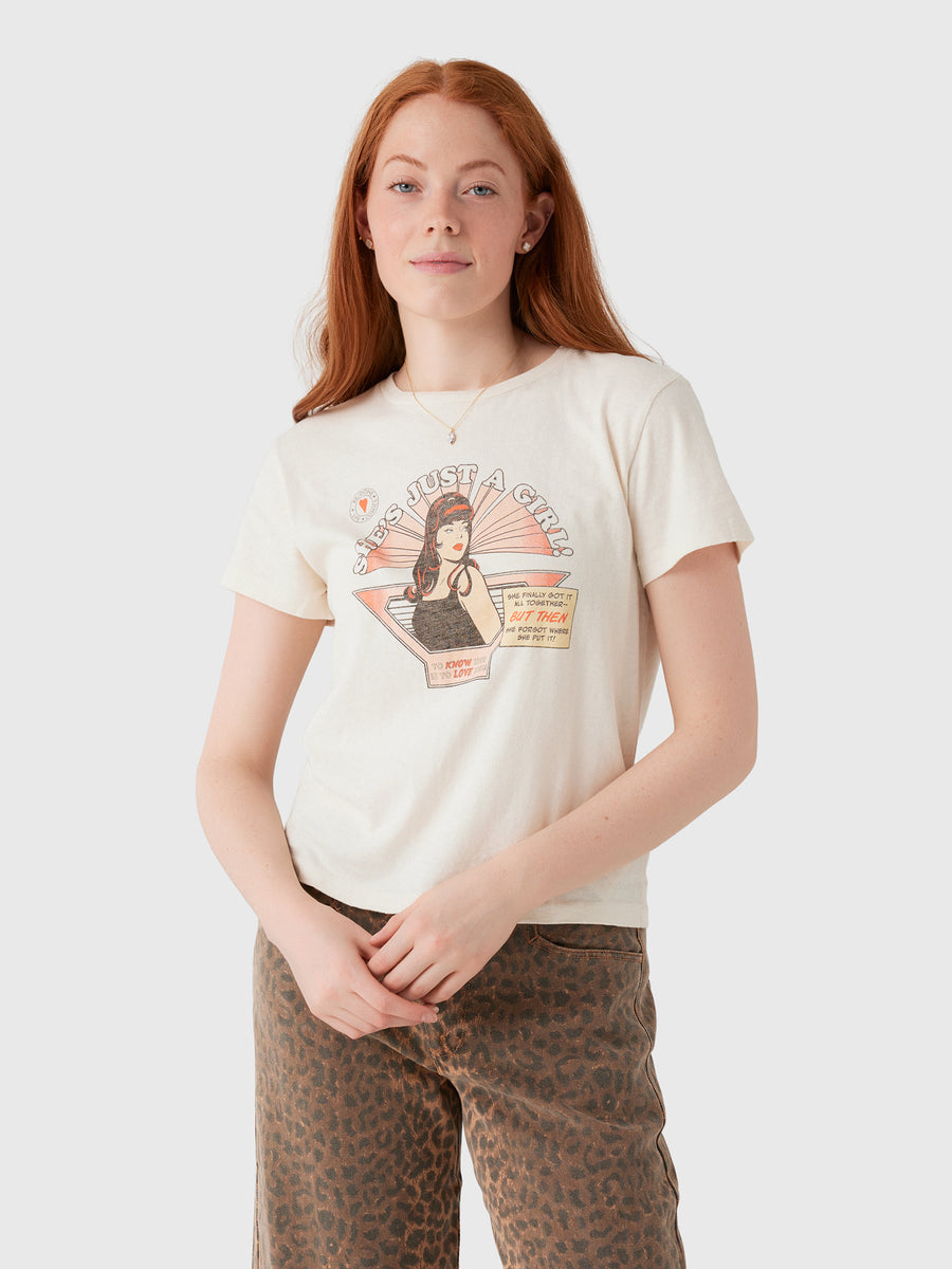 Re/Done Women's Just A Girl Classic Tee - Saint Bernard