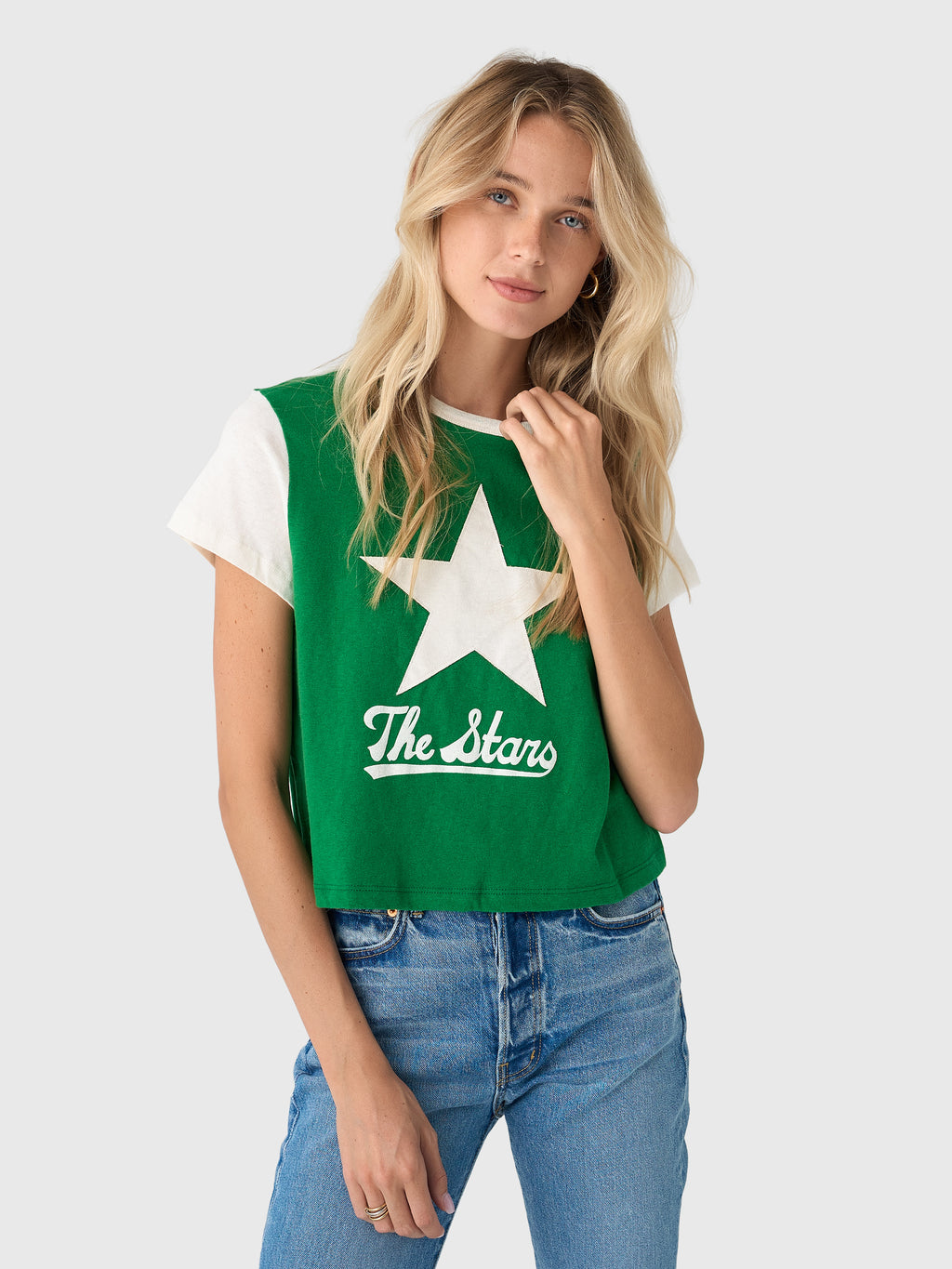 Re/Done Women's The Stars Jagger Boxy Jersey Tee - Saint Bernard