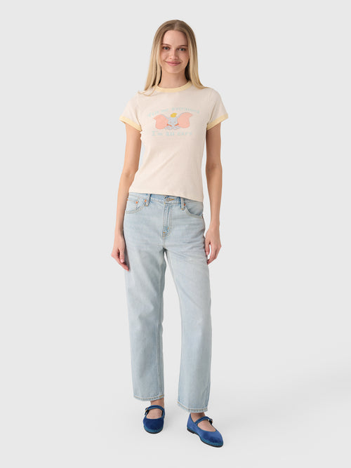 Re/Done Women's Dumbo 60s Slim Ringer Tee