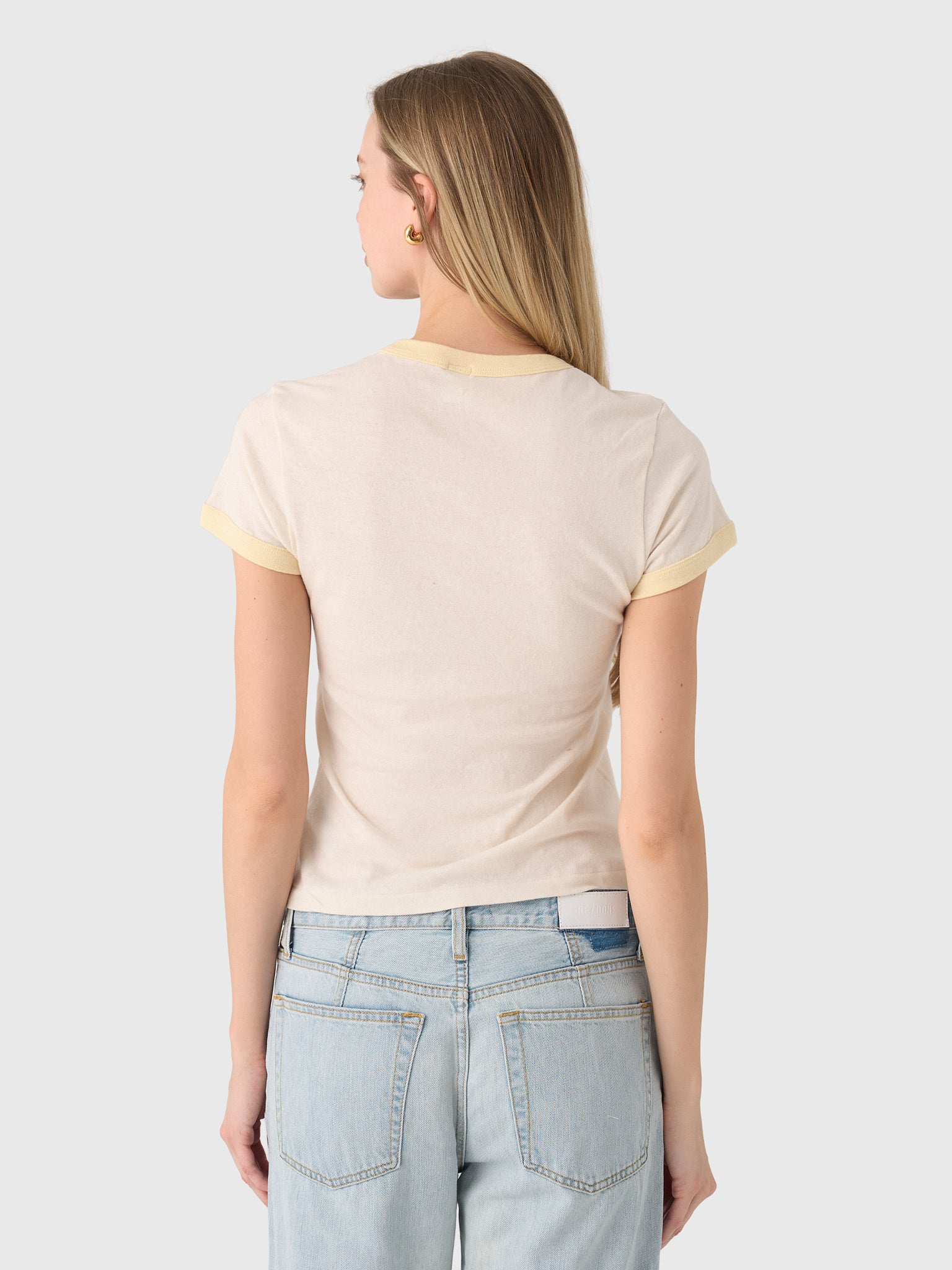 Re/Done Women's Dumbo 60s Slim Ringer Tee - Saint Bernard