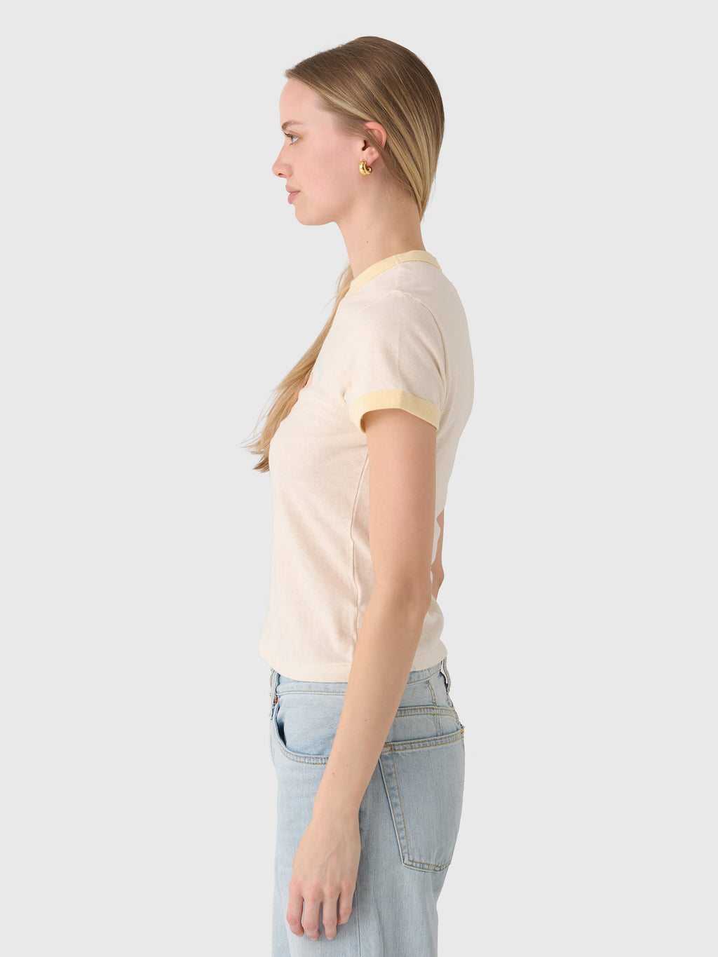 Re/Done Women's Dumbo 60s Slim Ringer Tee - Saint Bernard