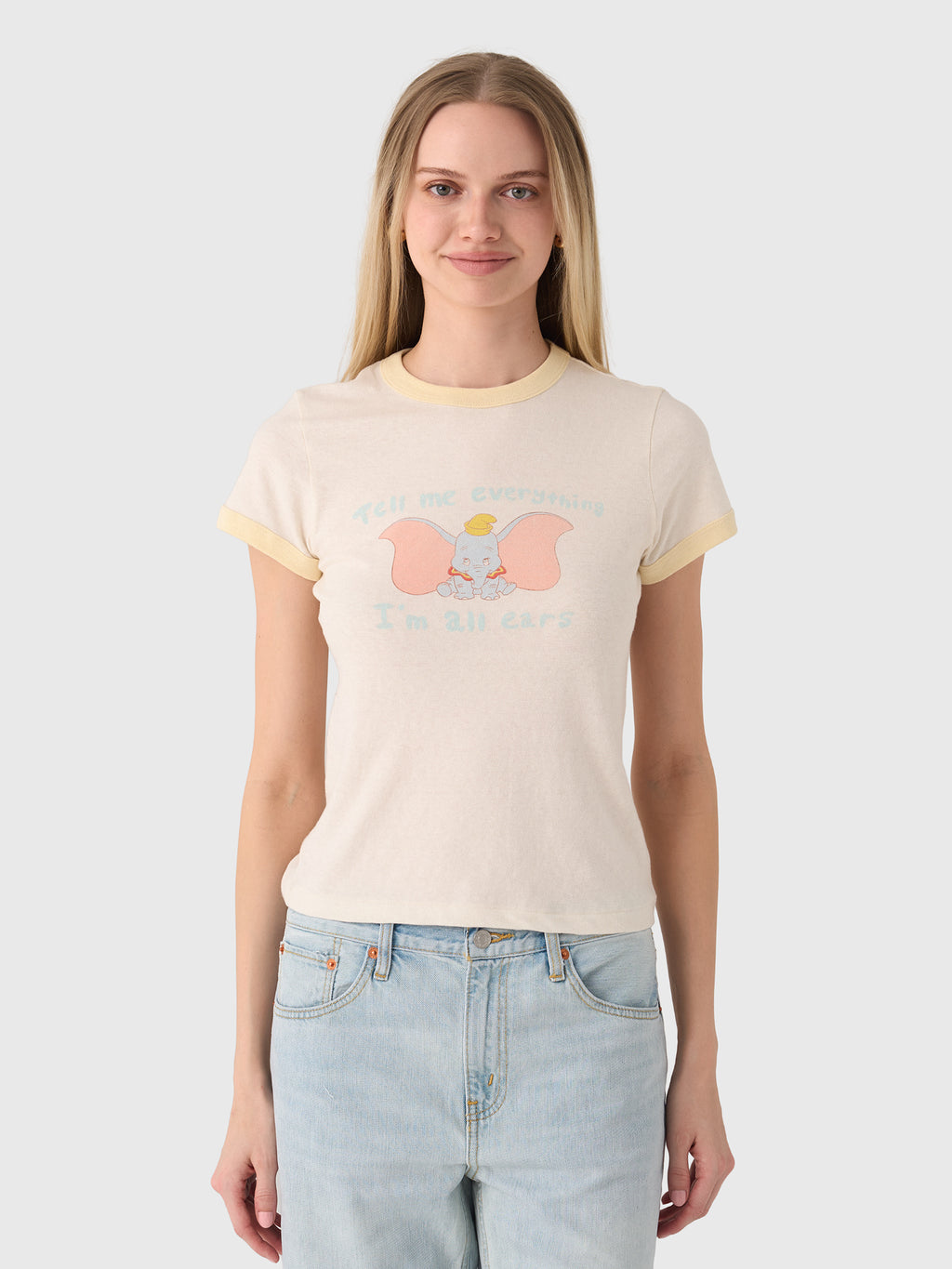 Re/Done Women's Dumbo 60s Slim Ringer Tee - Saint Bernard
