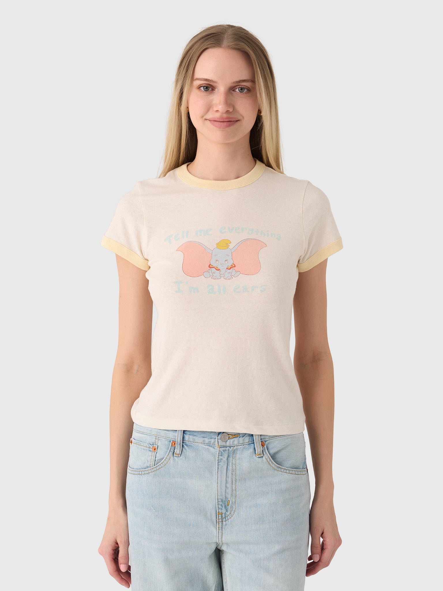 Re/Done Women's Dumbo 60s Slim Ringer Tee - Saint Bernard