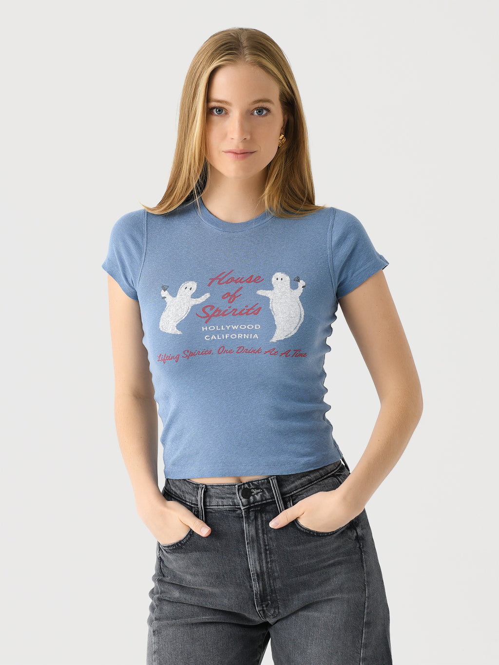 Re/Done Women's House of Spirits 90s Baby Tee - Saint Bernard