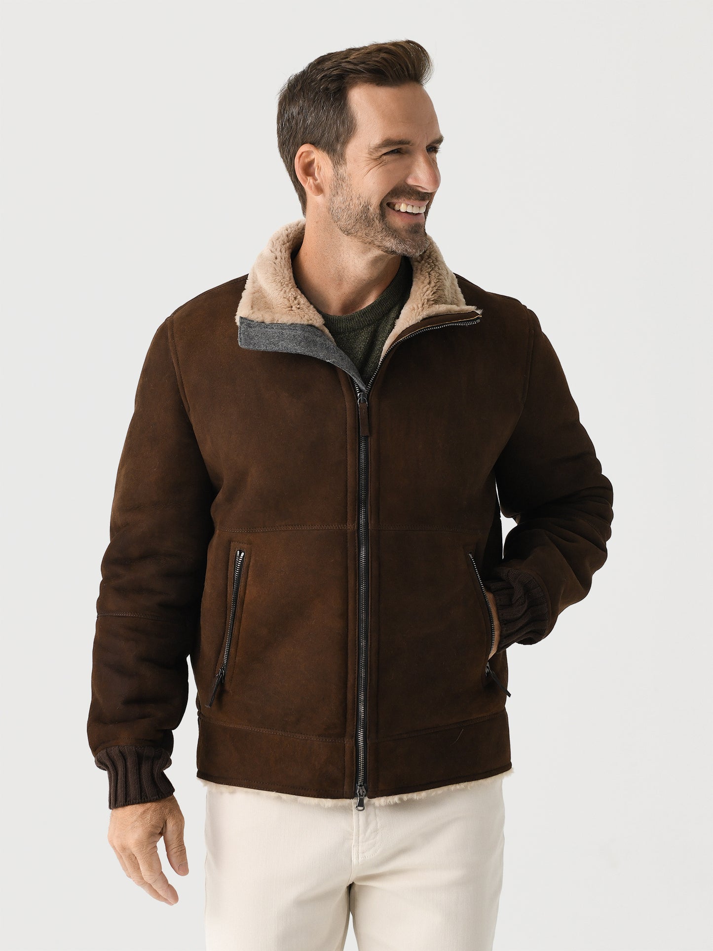 Frauenschuh Men's Alvin Leather Jacket - Saint Bernard