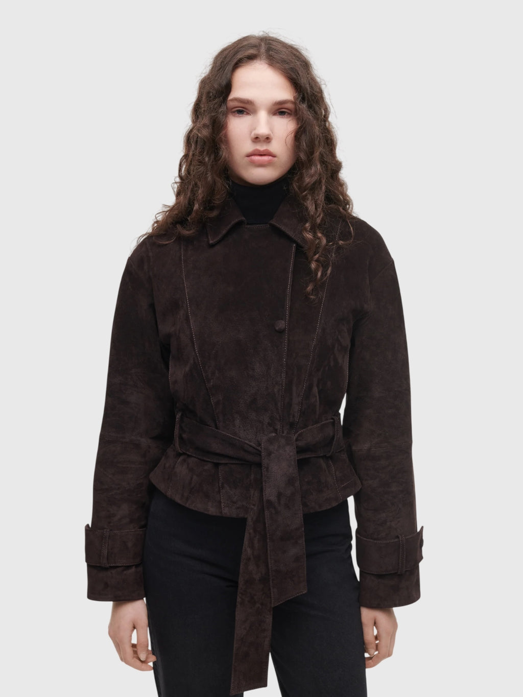 Studio AR Women's Gwen Suede Trench Coat - Saint Bernard