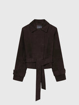 Studio AR Women's Gwen Suede Trench Coat - Saint Bernard