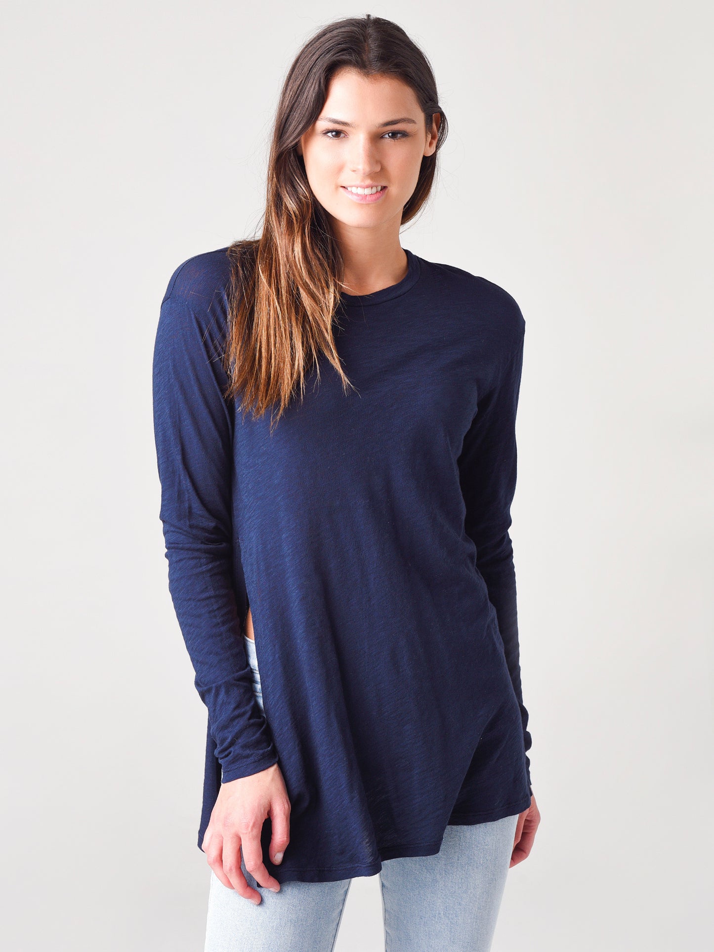 Stateside Women's Slub Side Slit Long Sleeve Top - Saint Bernard