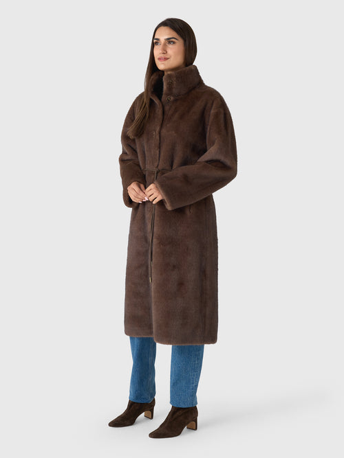 Studio AR Women's Freja Long Faux Fur Coat - Saint Bernard