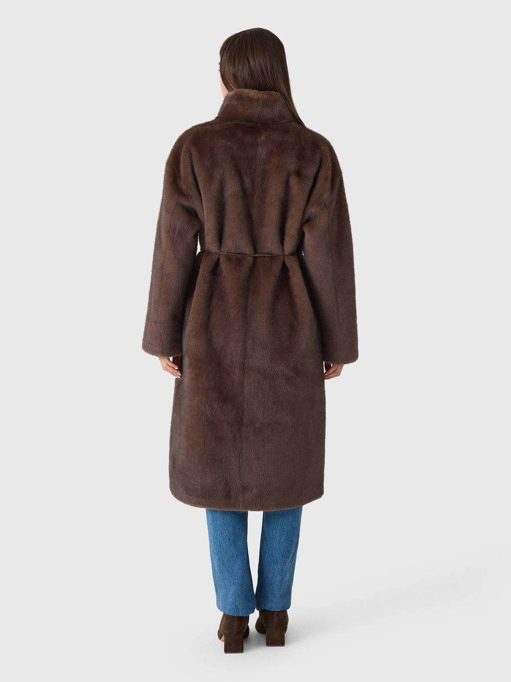 Studio AR Women's Freja Long Faux Fur Coat - Saint Bernard
