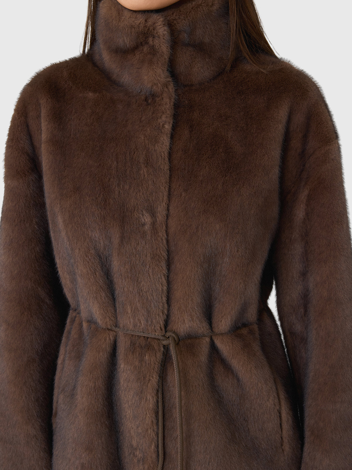 Studio AR Women's Freja Long Faux Fur Coat - Saint Bernard