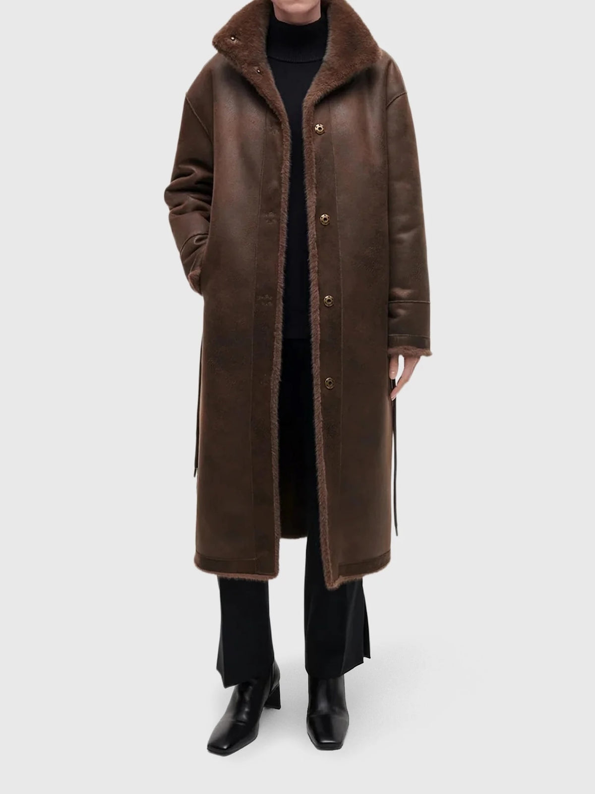 Studio AR Women's Freja Long Faux Fur Coat - Saint Bernard