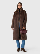 Studio AR Women's Freja Long Faux Fur Coat - Saint Bernard