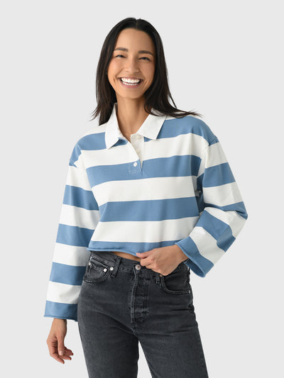 Re/Done Women's Cut Off Rugby Polo - Saint Bernard