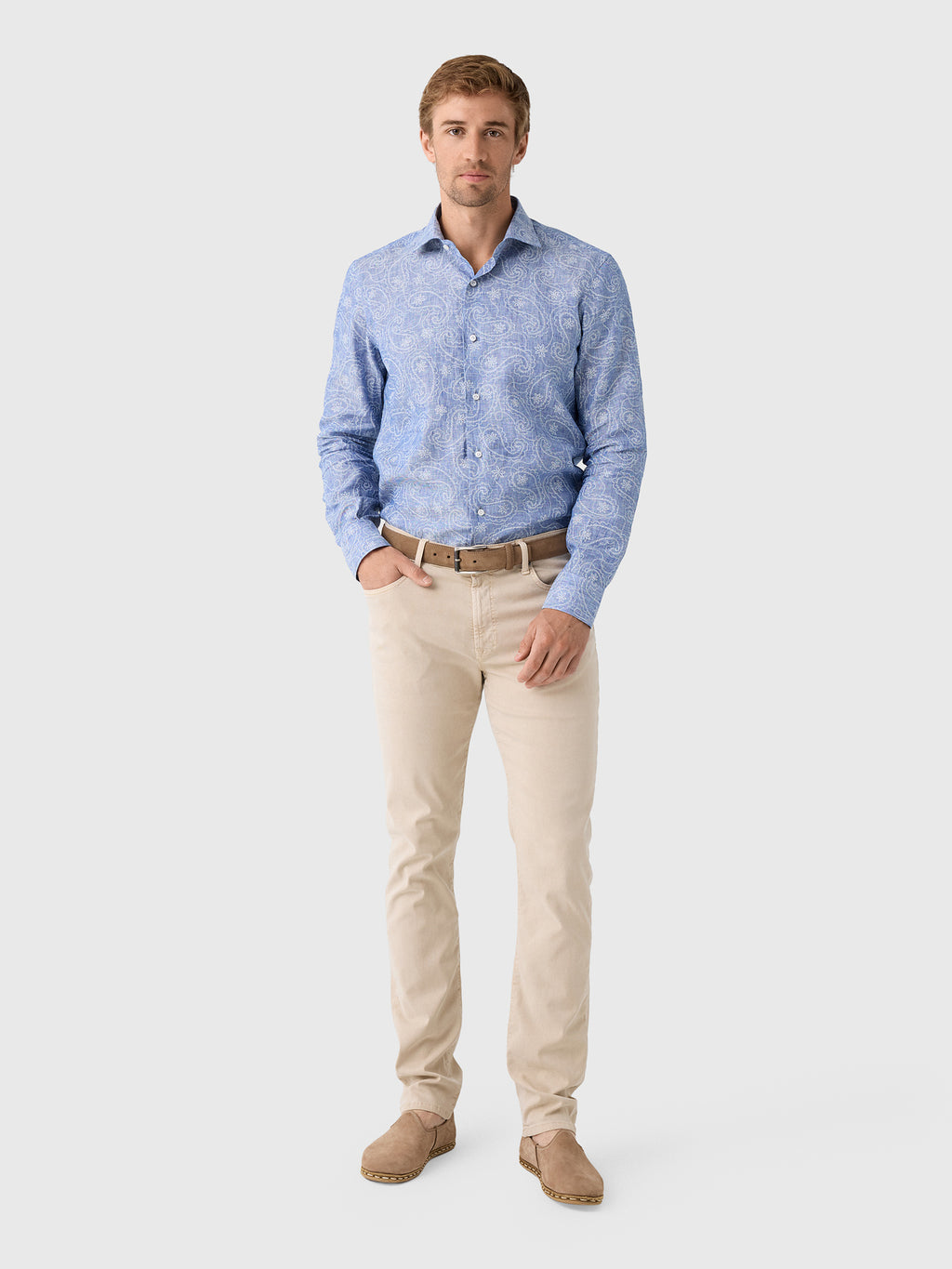 Maria Santangelo Men's Pattern Woven Shirt - Saint Bernard