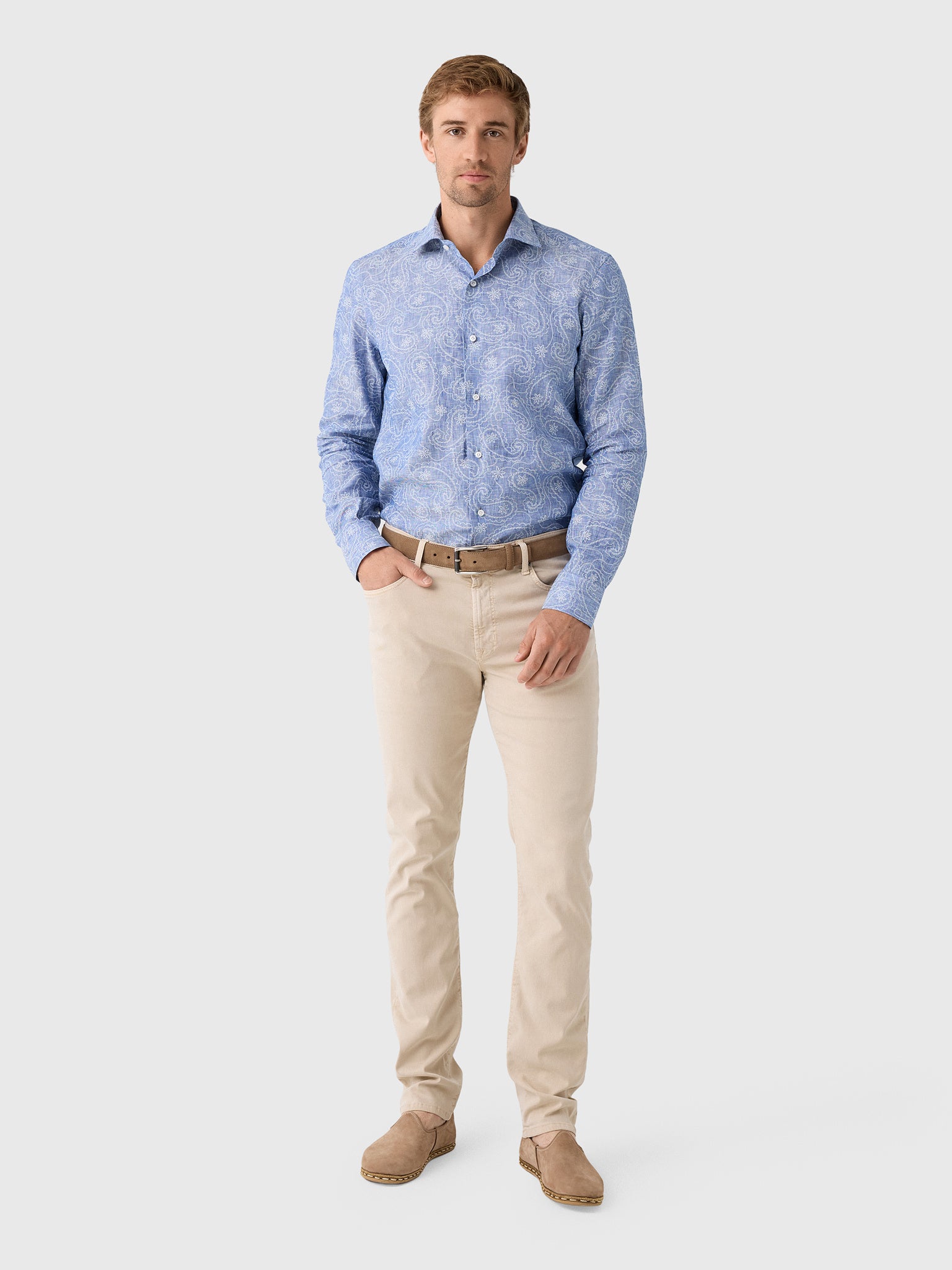 Maria Santangelo Men's Pattern Woven Shirt - Saint Bernard