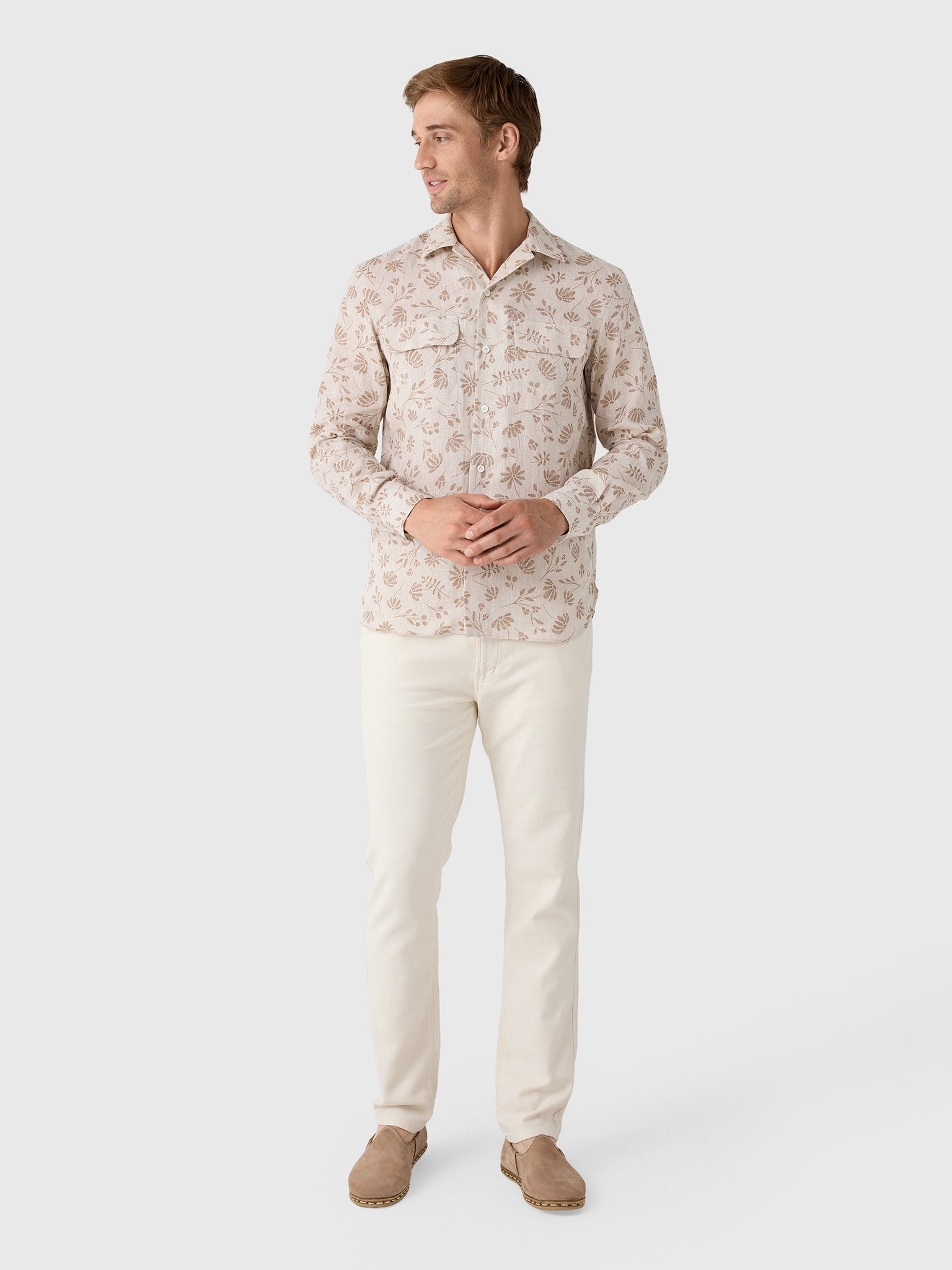 Maria Santangelo Men's Pattern Woven Camp Shirt - Saint Bernard