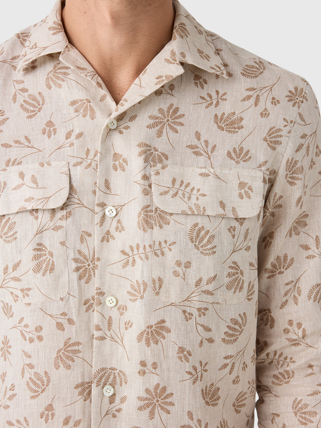 Maria Santangelo Men's Pattern Woven Camp Shirt - Saint Bernard