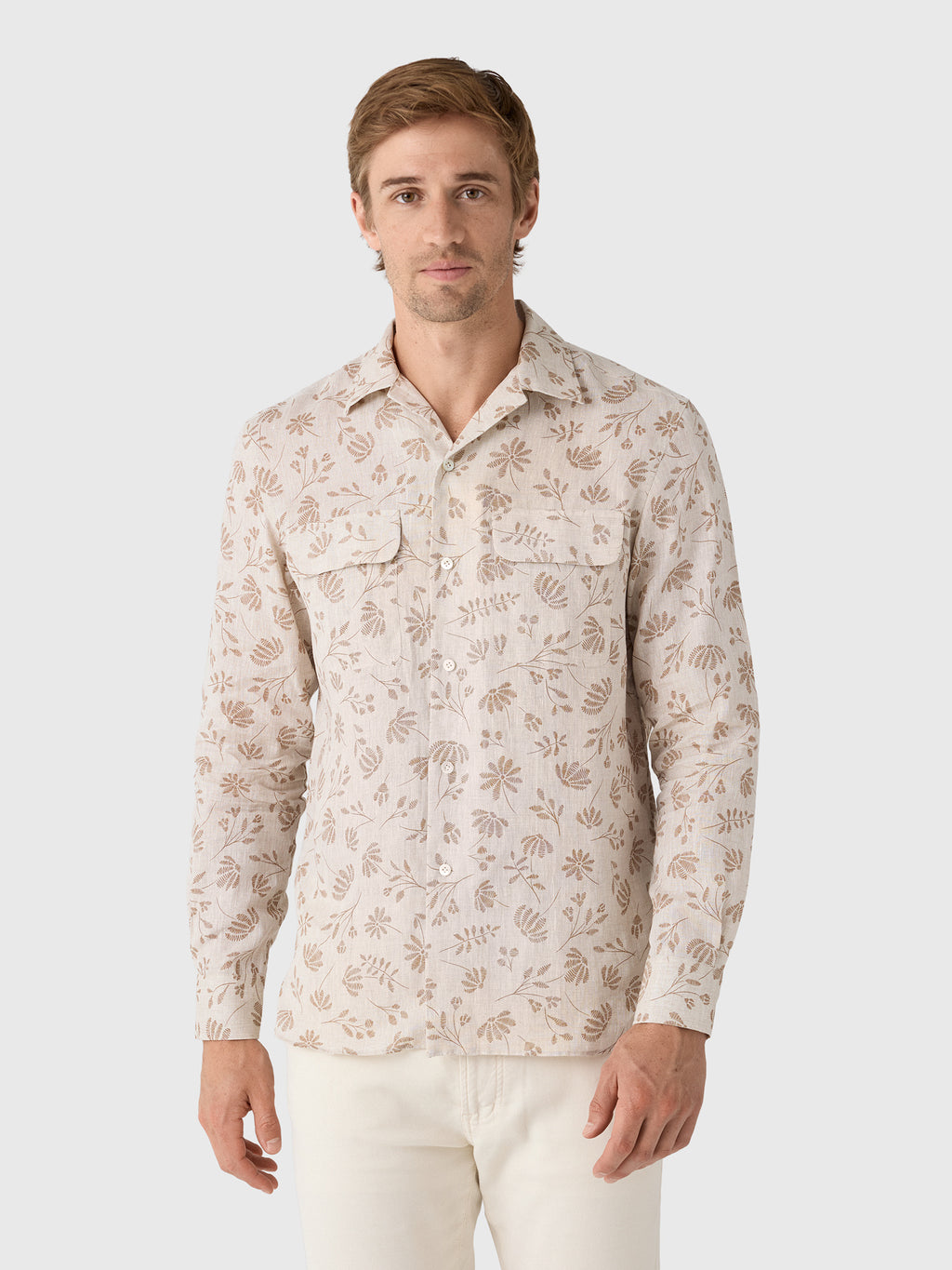 Maria Santangelo Men's Pattern Woven Camp Shirt - Saint Bernard