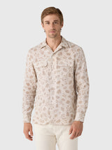 Maria Santangelo Men's Pattern Woven Camp Shirt - Saint Bernard