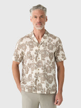 Les Deux Men's Lesley Flower Jacquard Short-Sleeve Shirt - Saint Bernard