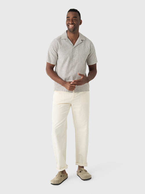 Les Deux Men's Lukas Stripe Cotton-Linen Short-Sleeve Shirt