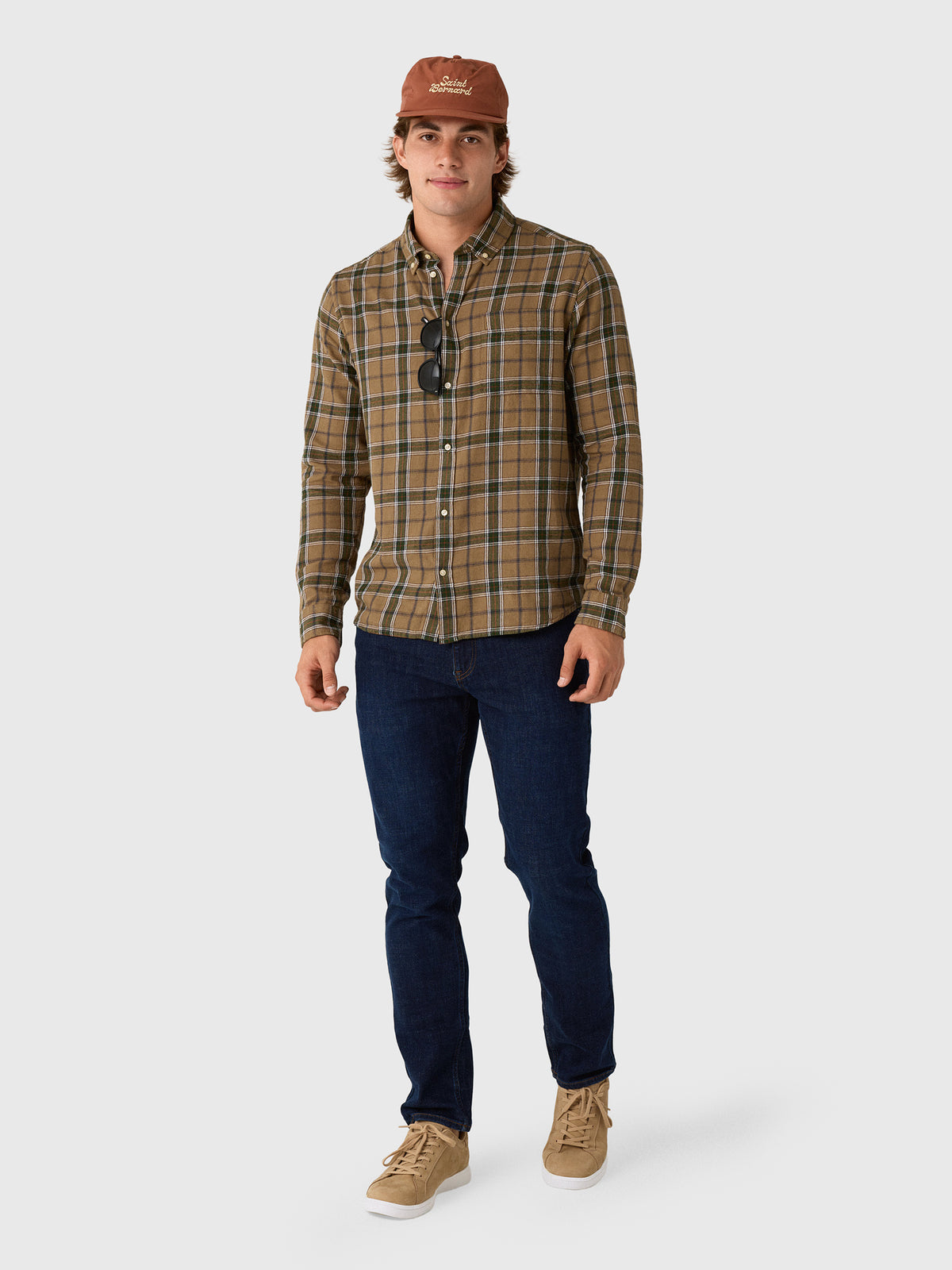 Les Deux Men's Vintage Check Shirt - Saint Bernard