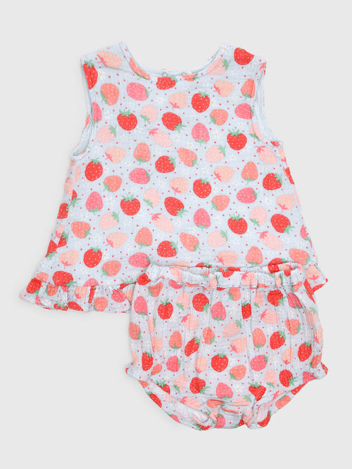 Angel Dear Baby Girls' Ruffle Back Top & Bloomer Set
