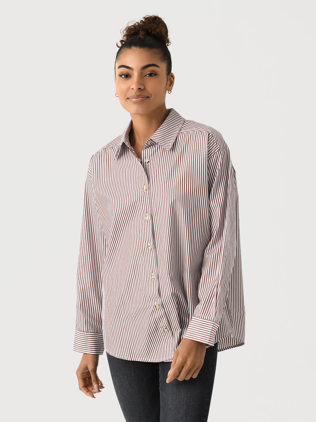 DONNI. Women's The Pop Button Down - Saint Bernard