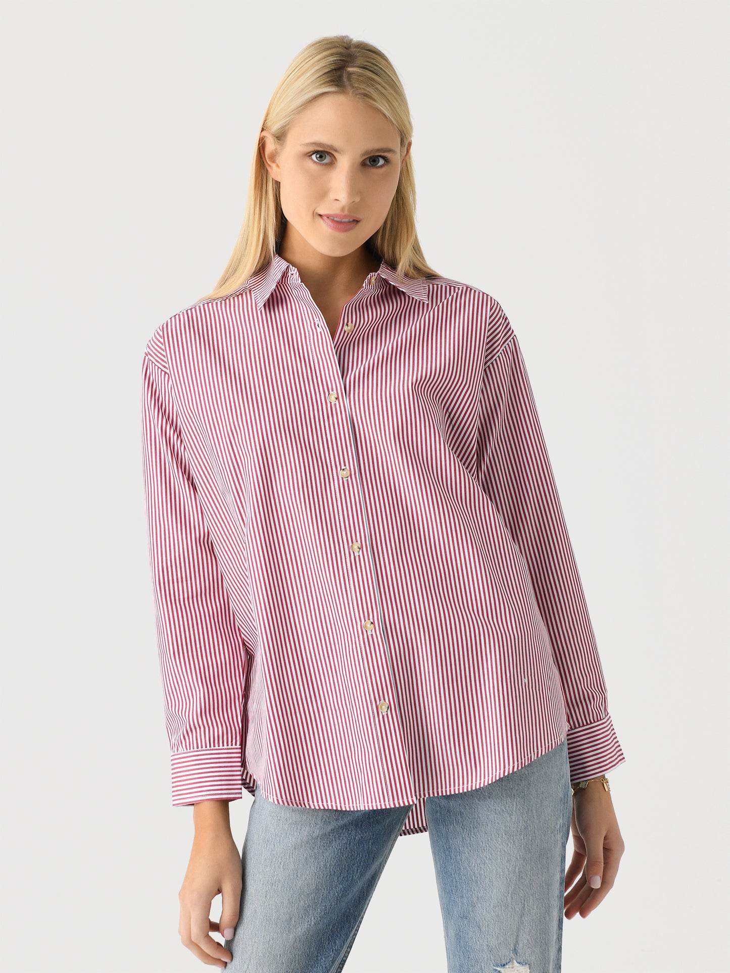 DONNI. Women's The Pop Button Down - Saint Bernard
