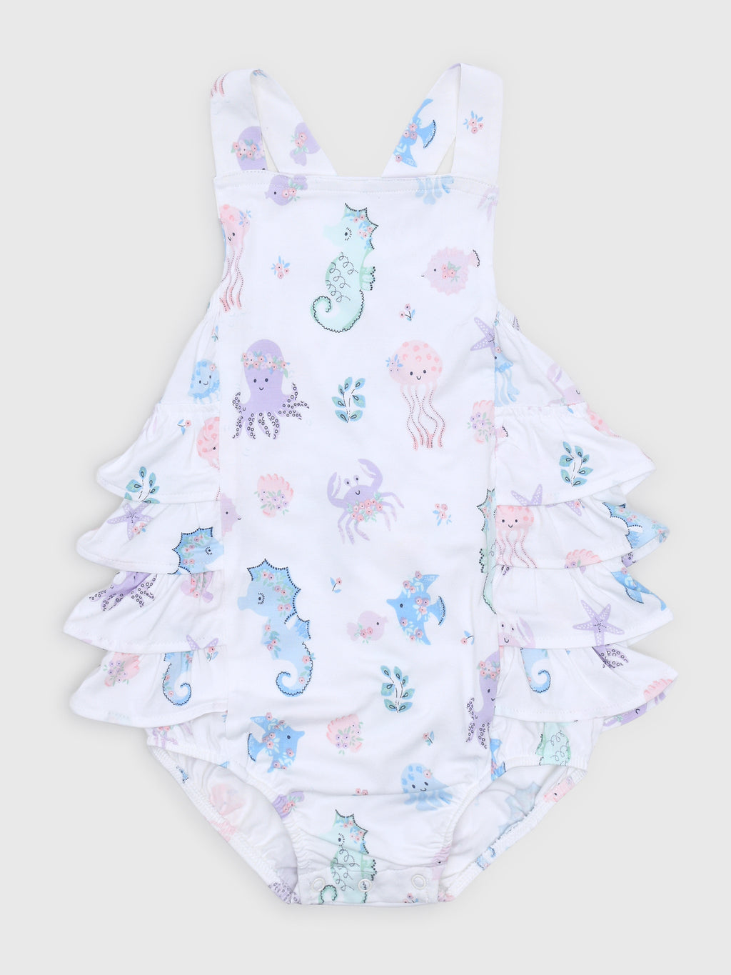Angel Dear Baby Girls' Ruffle Sunsuit - Saint Bernard