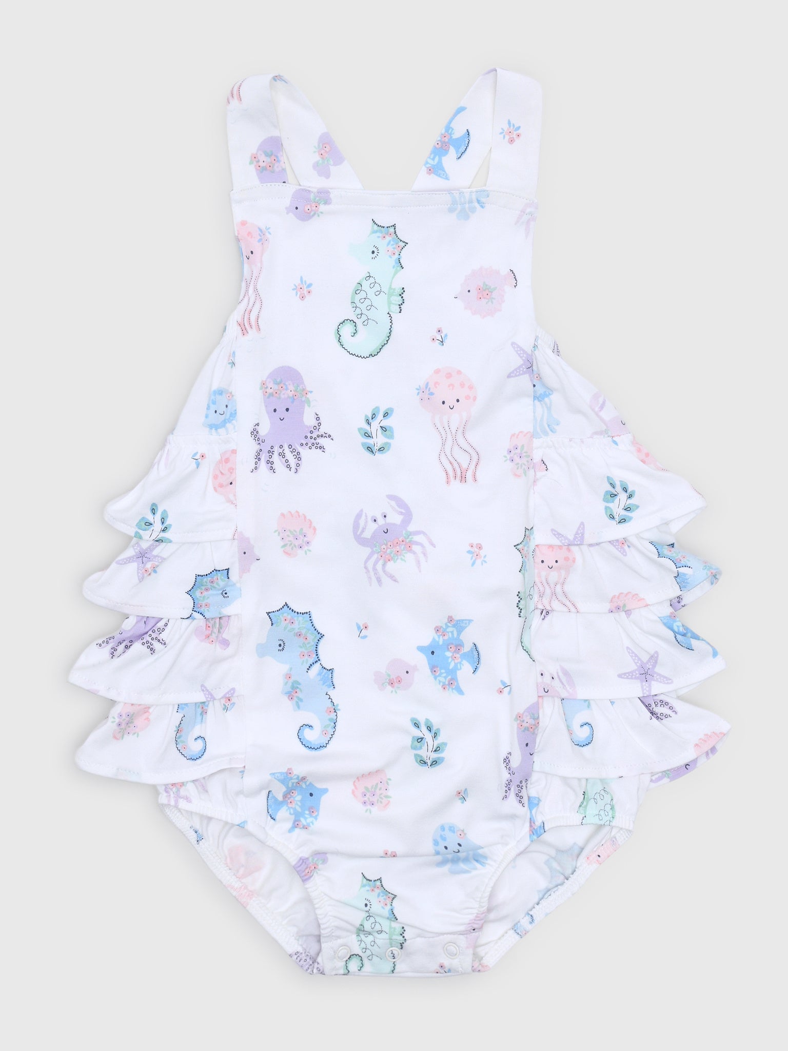 Angel Dear Baby Girls' Ruffle Sunsuit - Saint Bernard