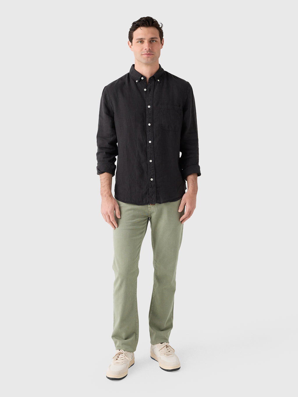Billy Reid Men's Tuscumbia Linen Shirt - Saint Bernard