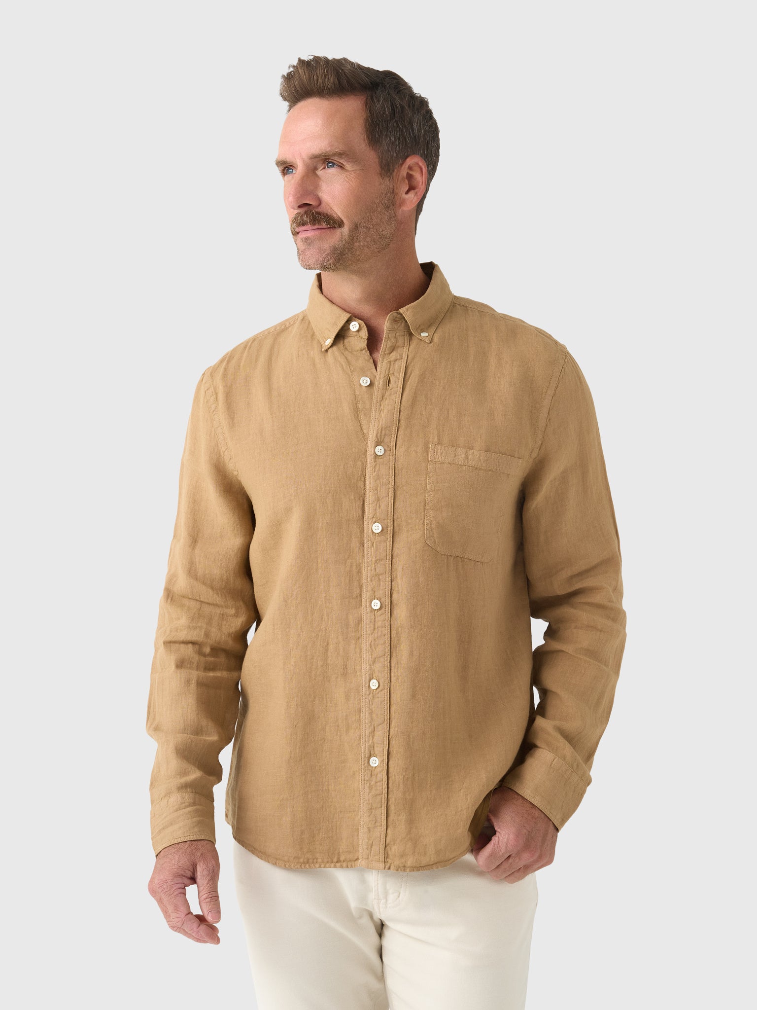 Billy Reid Men's Tuscumbia Linen Shirt - Saint Bernard