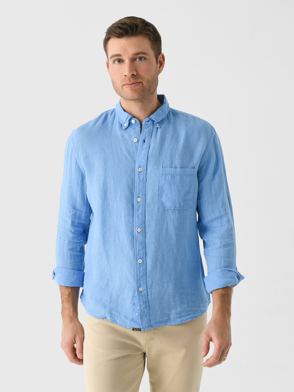 Billy Reid Men's Tuscumbia Linen Shirt - Saint Bernard