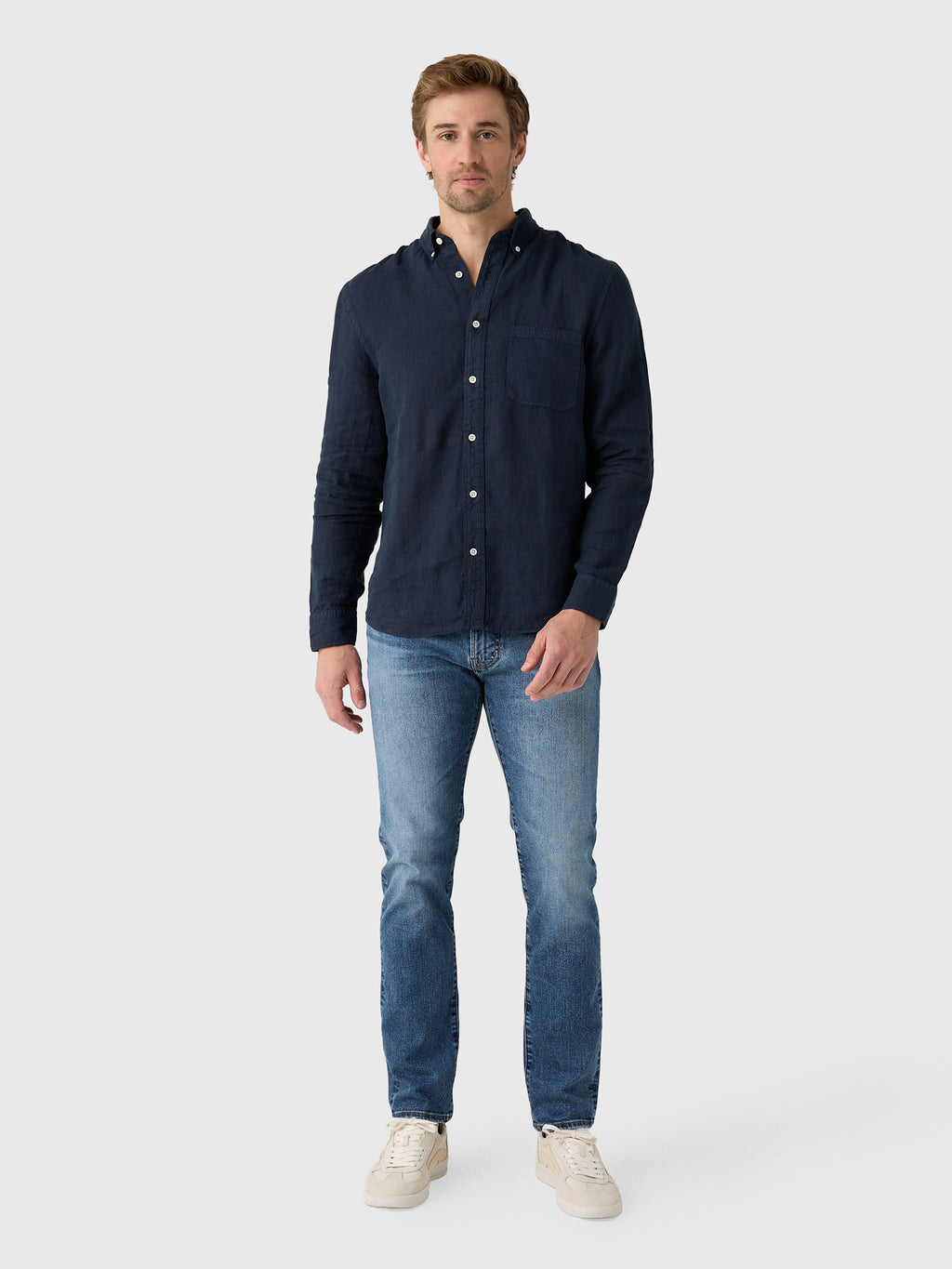 Billy Reid Men's Tuscumbia Linen Shirt - Saint Bernard