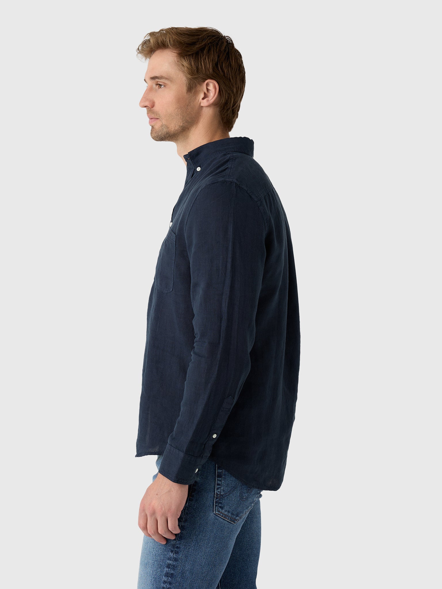 Billy Reid Men's Tuscumbia Linen Shirt - Saint Bernard