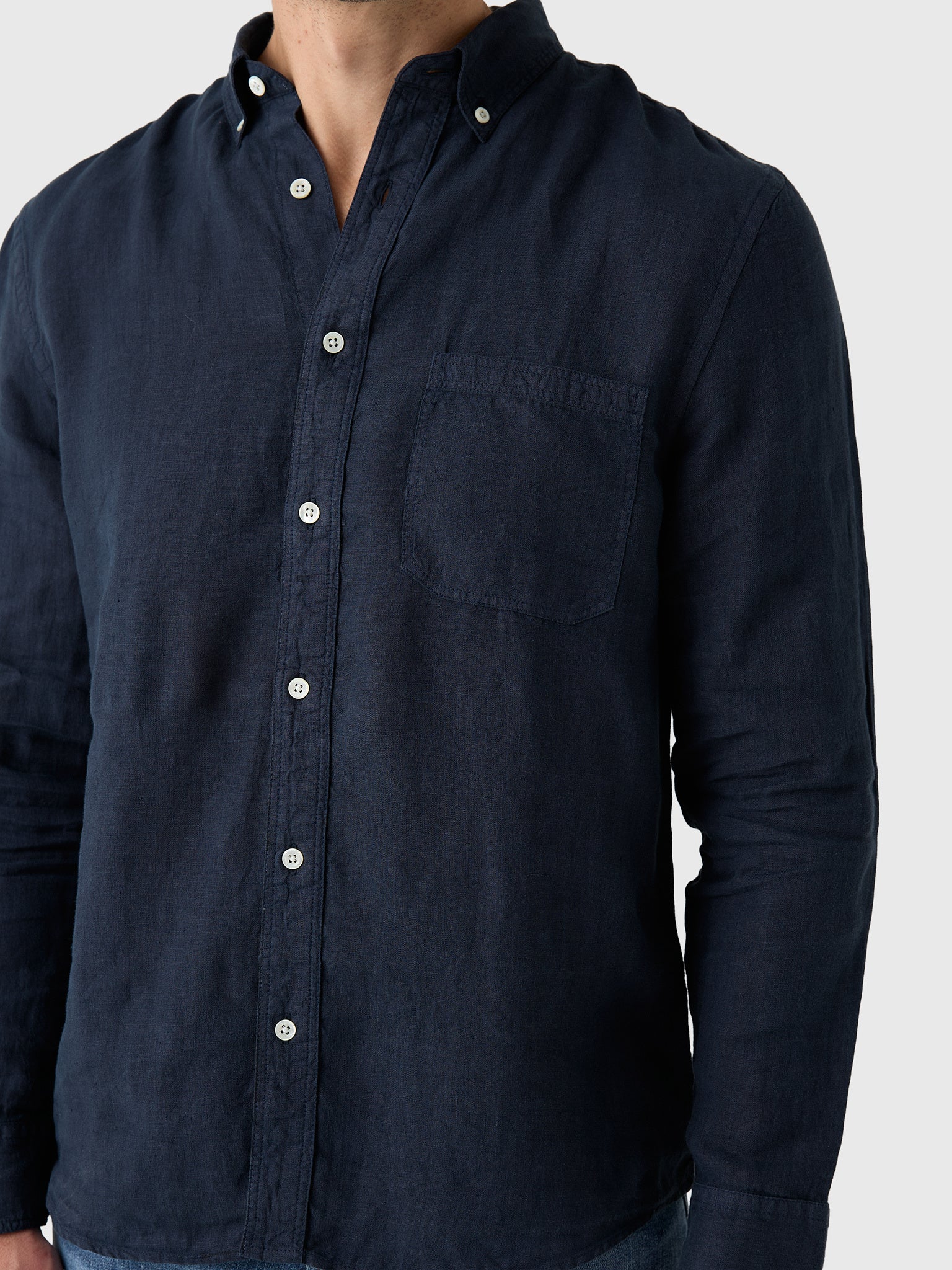 Billy Reid Men's Tuscumbia Linen Shirt - Saint Bernard