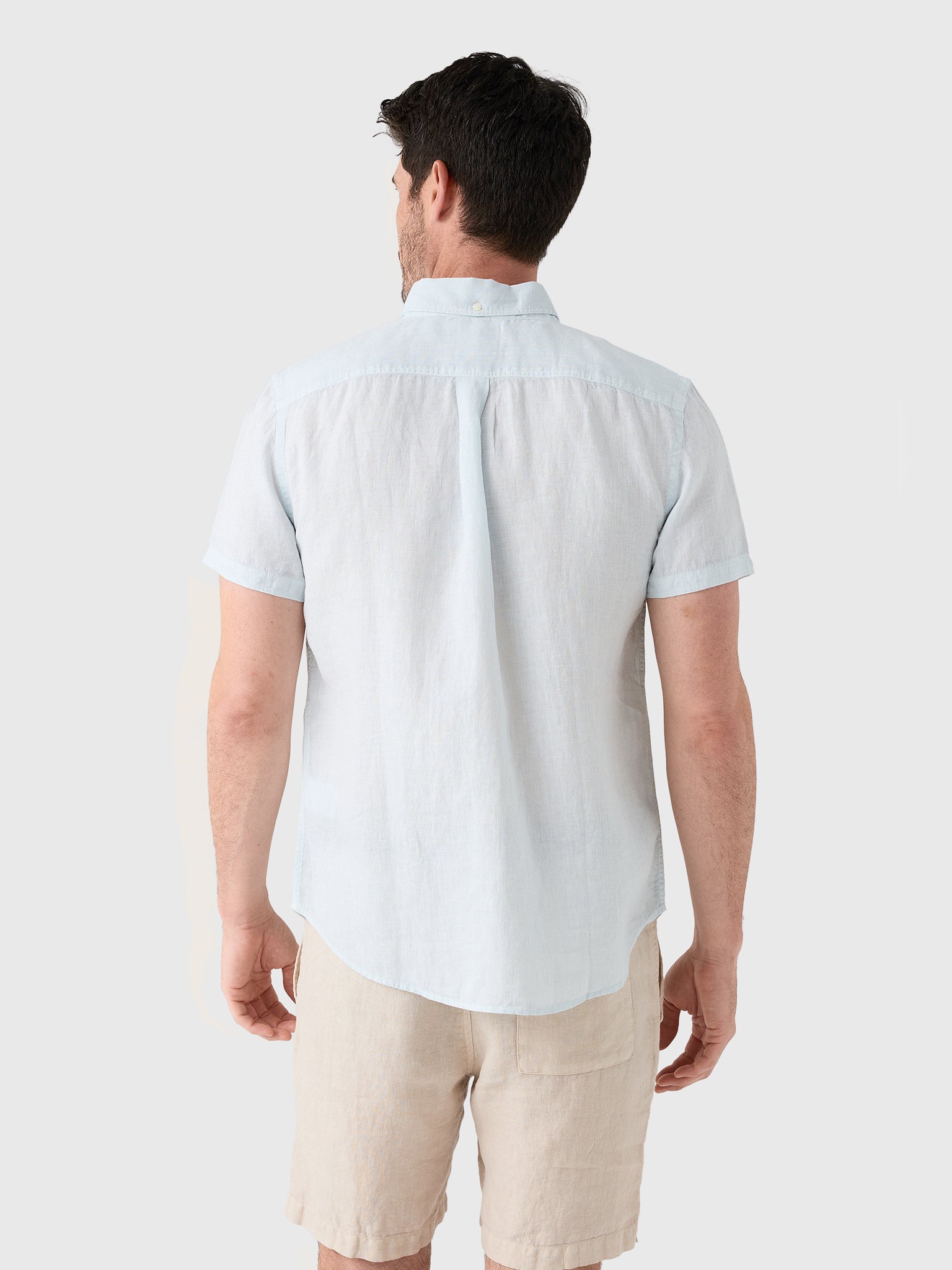Billy Reid Men's Short Sleeve Tuscumbia Linen Shirt - Saint Bernard