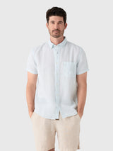 Billy Reid Men's Short Sleeve Tuscumbia Linen Shirt - Saint Bernard