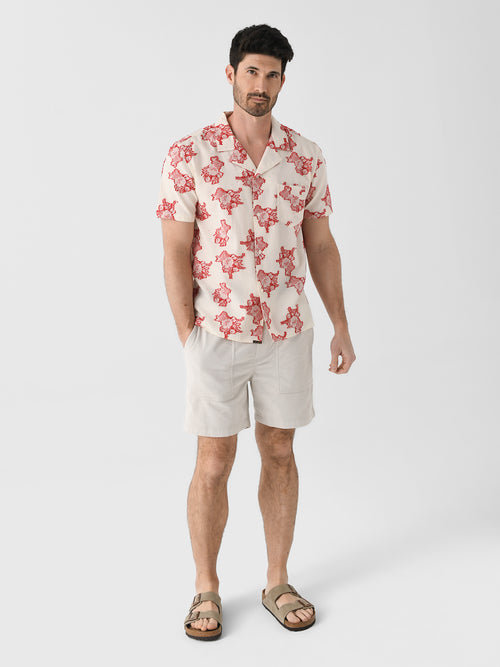 Billy Reid Men's Short Sleeve Floral Jacquard Shirt
