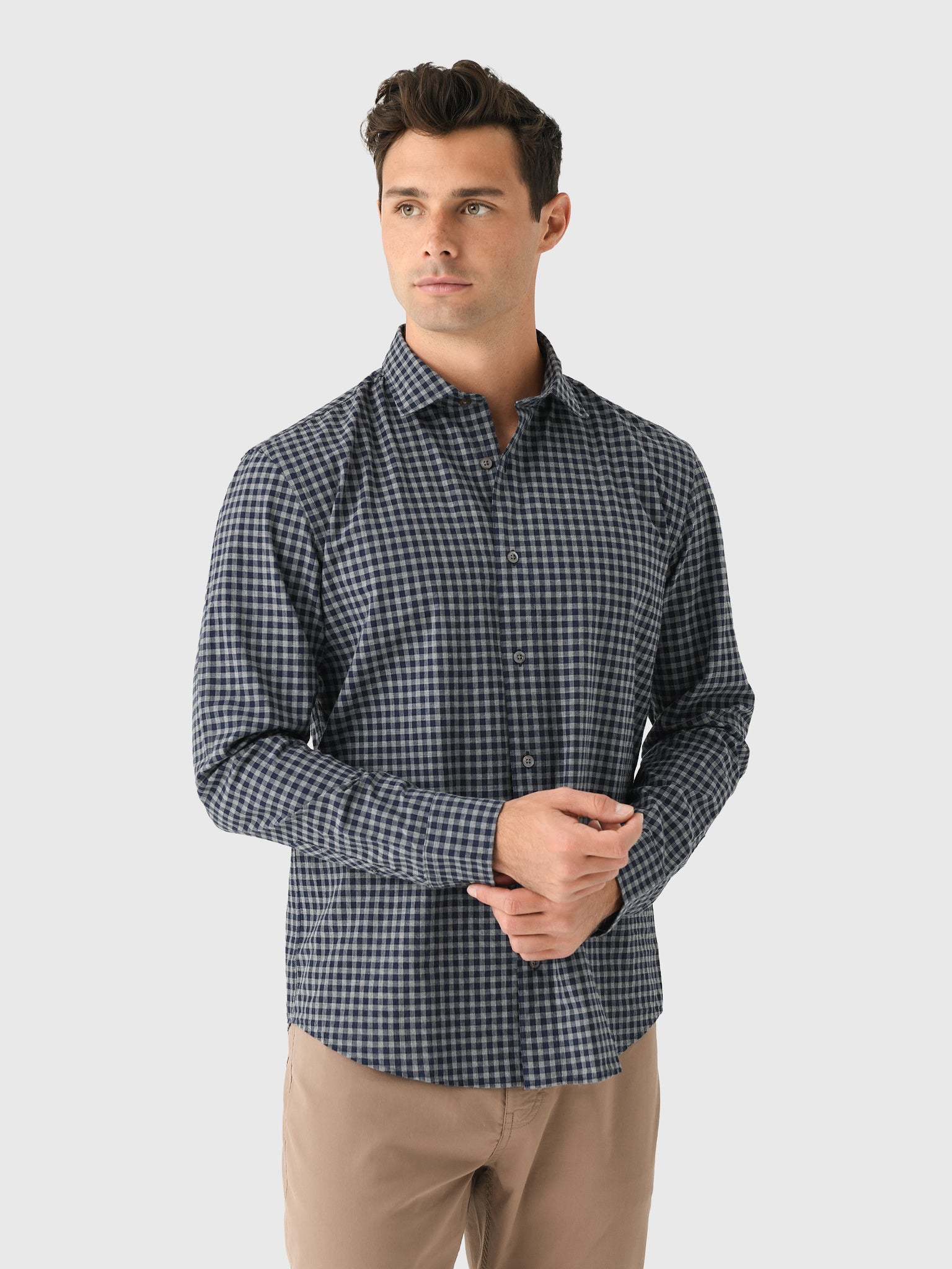 Billy Reid Men's Plaid Check Hutcheson Sport Shirt - Saint Bernard