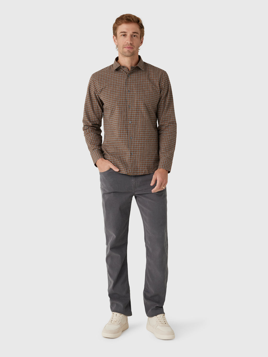 Billy Reid Men's Plaid Check Hutcheson Sport Shirt - Saint Bernard