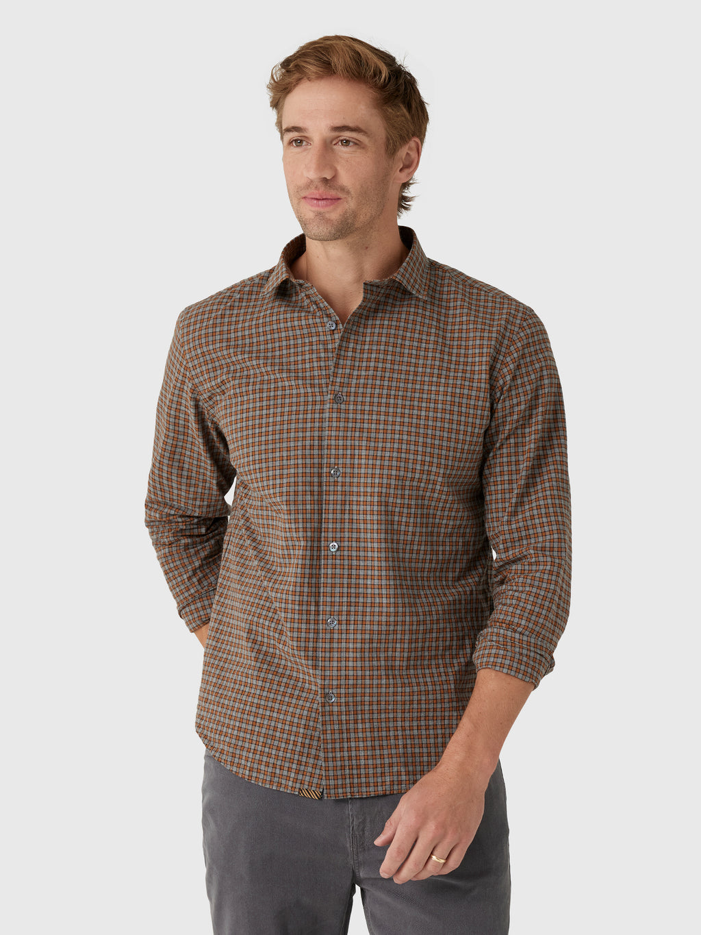 Billy Reid Men's Plaid Check Hutcheson Sport Shirt - Saint Bernard