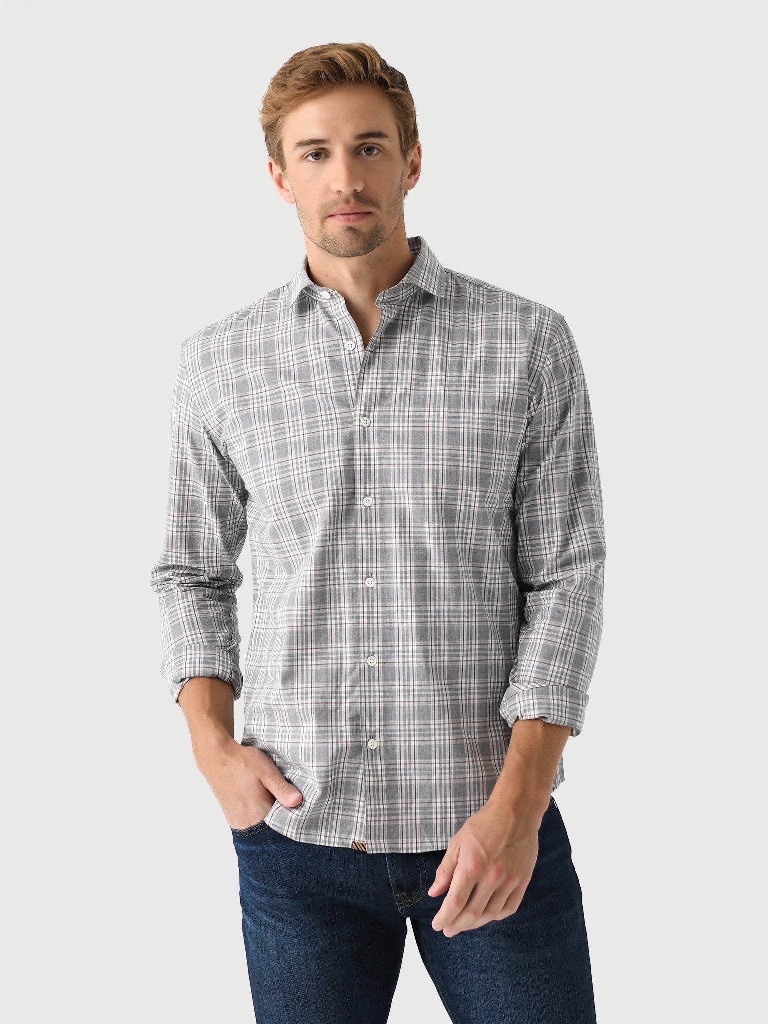 Billy Reid Men's Plaid Hutcheson Sport Shirt - Saint Bernard