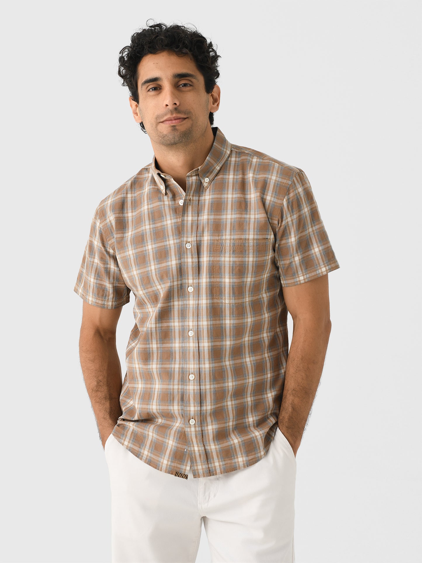 Billy Reid Men's Short Sleeve Tuscumbia Shirt - Saint Bernard