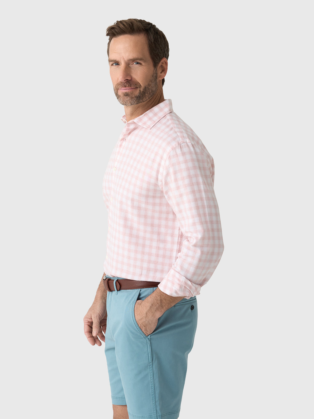 Billy Reid Men's Check Hutcheson Sport Shirt - Saint Bernard