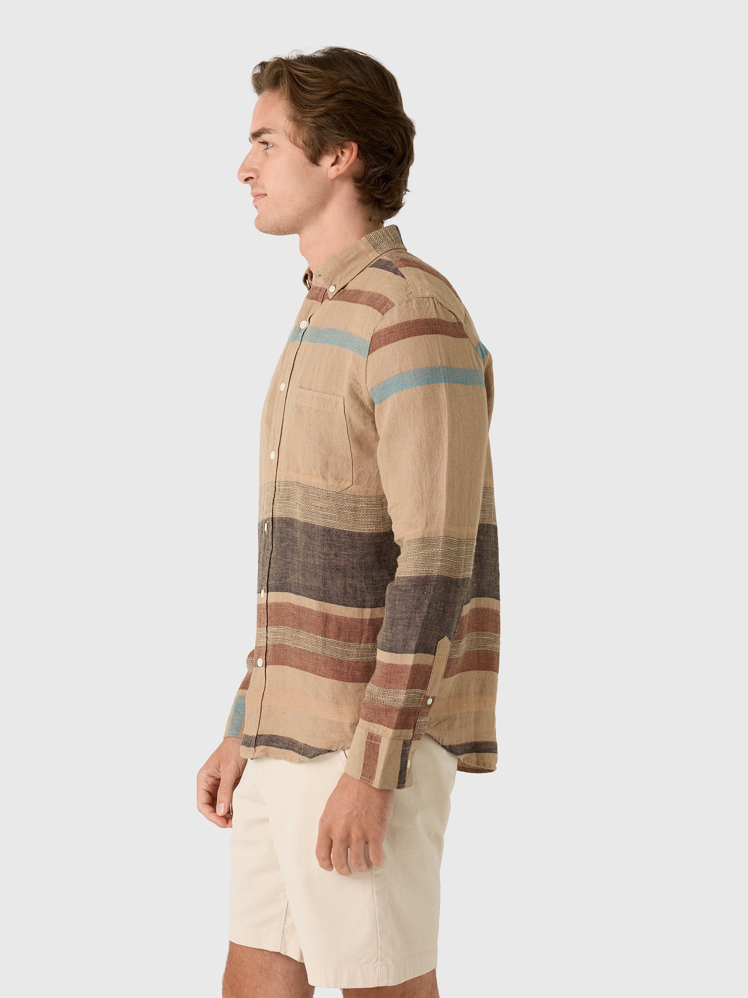 Billy Reid Men's Archive Stripe Weave Tuscumbia Shirt - Saint Bernard